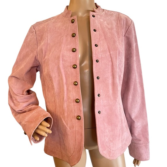 Live a Little Jackets & Blazers - LIVE A LITTLE  | MAUVE PINK LEATHER JACKET  SZ L